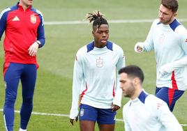 Williams, en uno de los últimos entrenamientos de la selección.