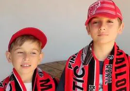 Toni y Guille, durante el vídeo de felicitación al Athletic.