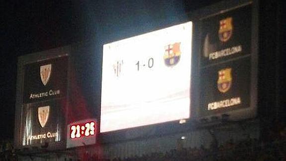 Imagen del marcador del Camp Nou.