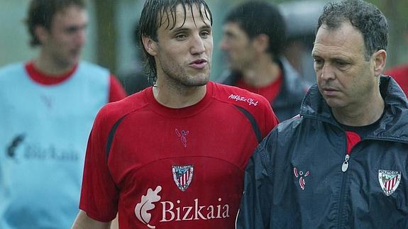 Carlos Gurpegui y Joaquín Caparrós, durante un entrenamiento en 2007.