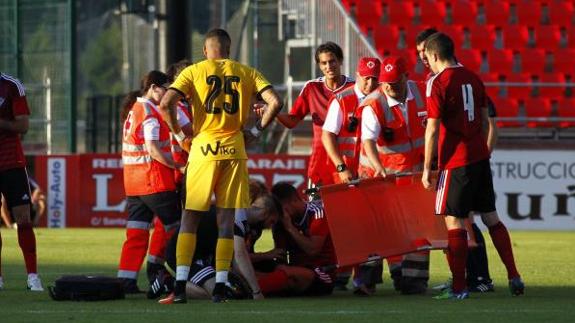 Alain se lesionó durante el partido ante el Eibar. 