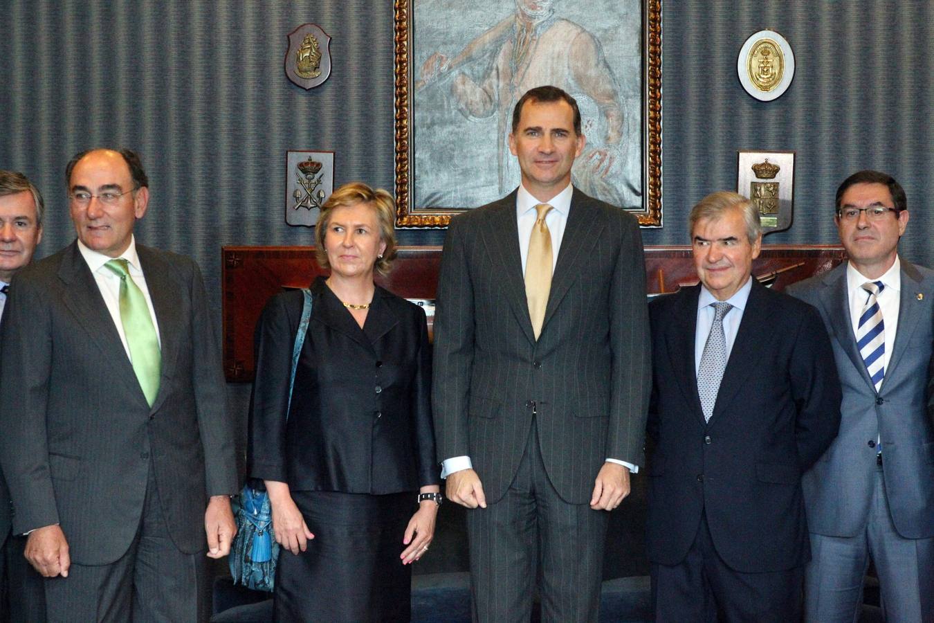 En la imagen, junto al presidente del Círculo, José María Bergareche, Maria Luisa Guibert de la  Cámara de Comercio de Gipuzkoa, y los presidentes de Iberdrola y Euskaltel, Ignacio S. Galán y Alberto Garcia Erauskin, respectivamente.
