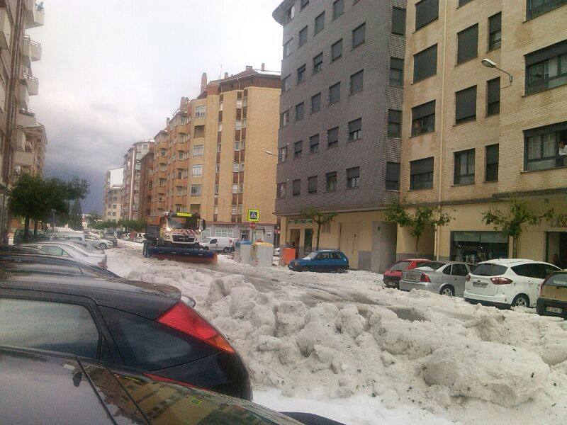 Intensa granizada en Soria en pleno mes de julio