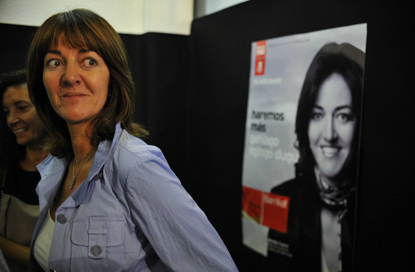 Idoia Mendia, que será la nueva secretaria general del PSE, ha votado en Bilbao.