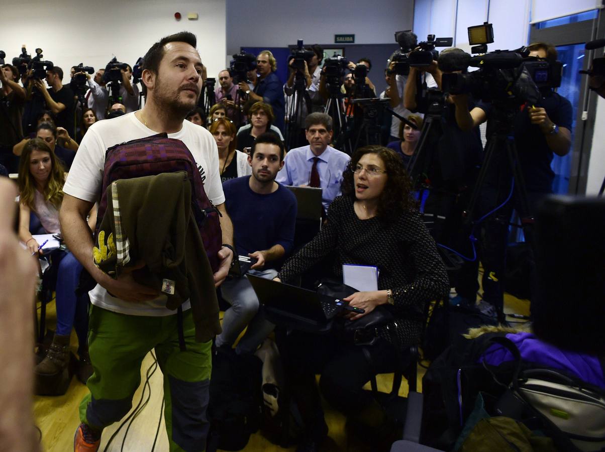 Javier Limón, en su primera rueda de prensa tras salir del aislamiento.