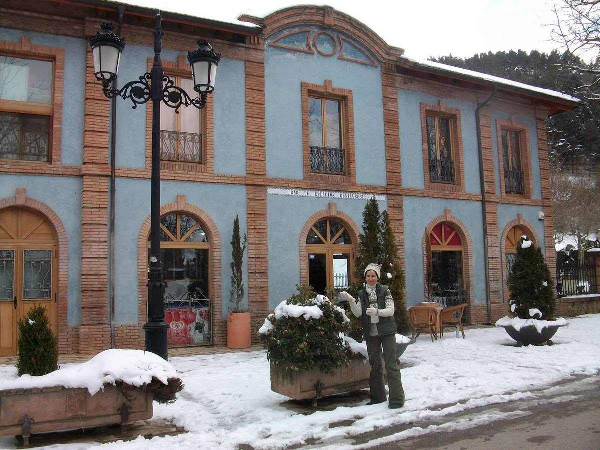 La estación un día de nevada