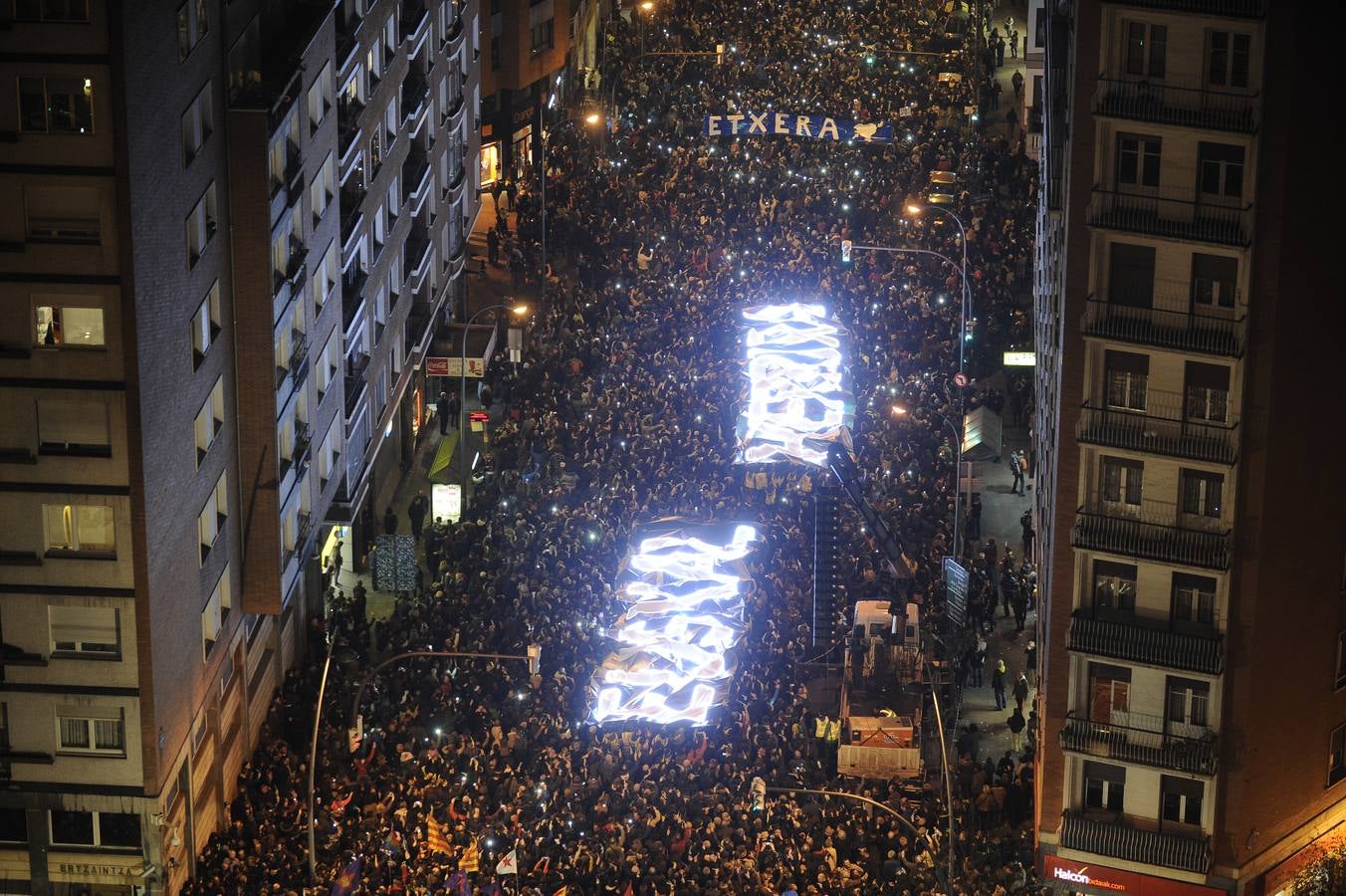 Manifestación en contra de la dispersión en Bilbao