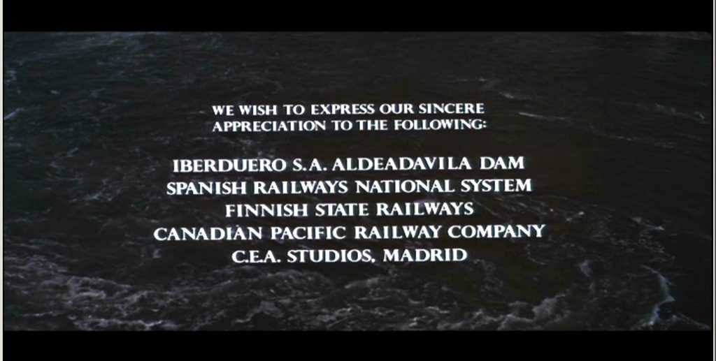 Créditos de agradecimiento a empresas españolas, incluidos en la película de la Metro-Goldwyn-Mayer.