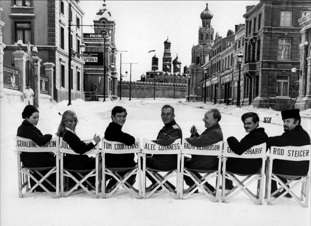 Elenco de actores en la 'moscovita' Canillas Geraldine Chaplin, Julie Christie, Tom Courtenay, Guinness, Ralph Richardson, Omar Sharif y Rod Steiger.