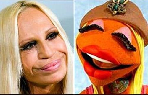 Donatella Versace y Janice (Los Teleñecos).