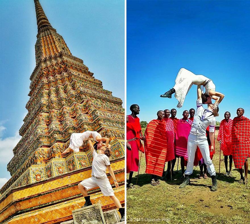 Bangkok, Tailandia (izquierda) | Pueblo Masai Mara, Kenia (derecha). 