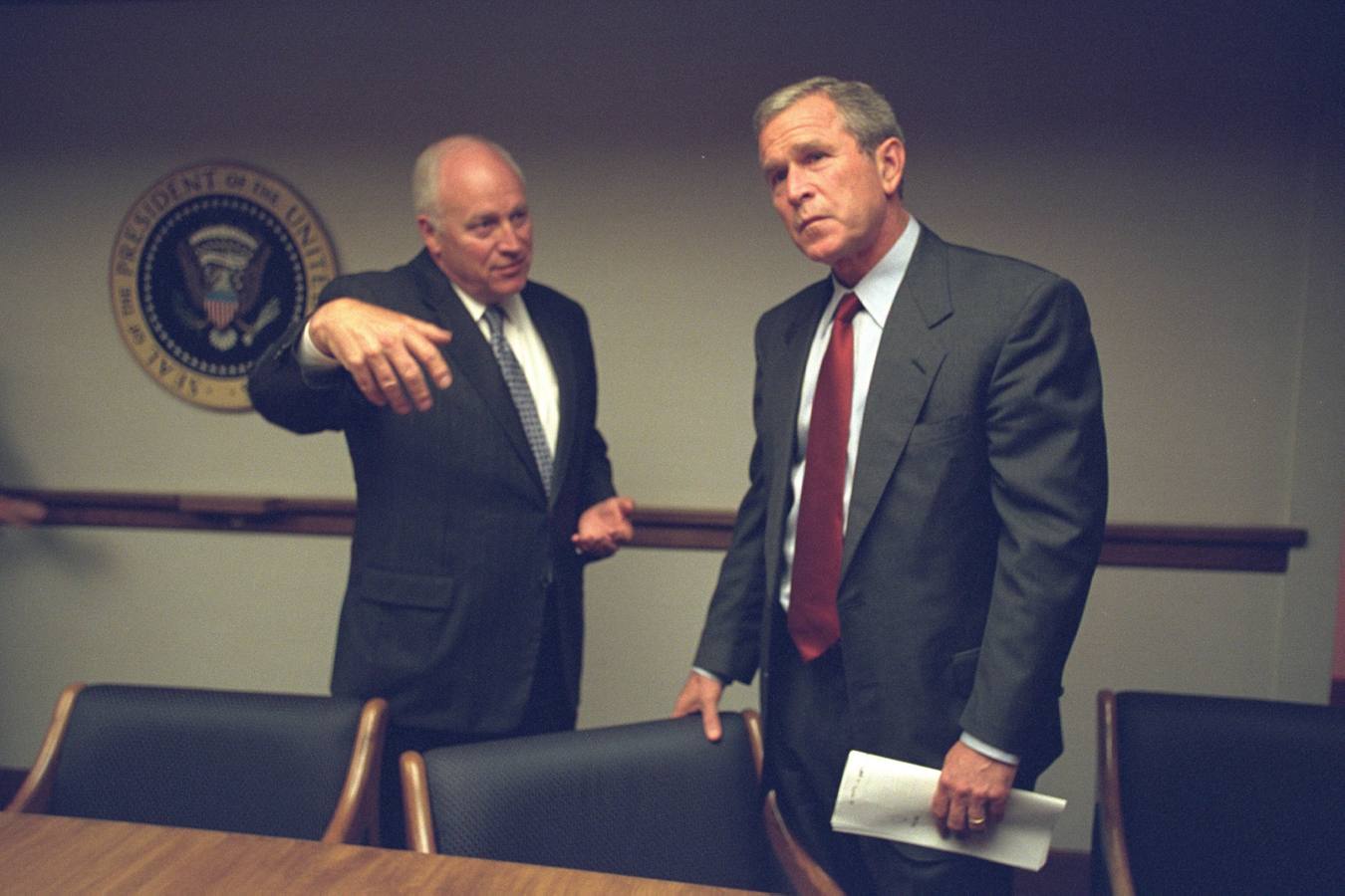 El vicepresidente Dick Cheney junto al presidente de Estados Unidos, George W. Bush.