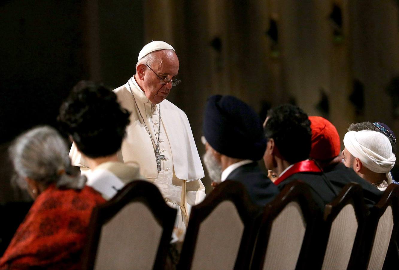 El Papa reza con líderes de otras religiones en la Zona Cero de Nueva York