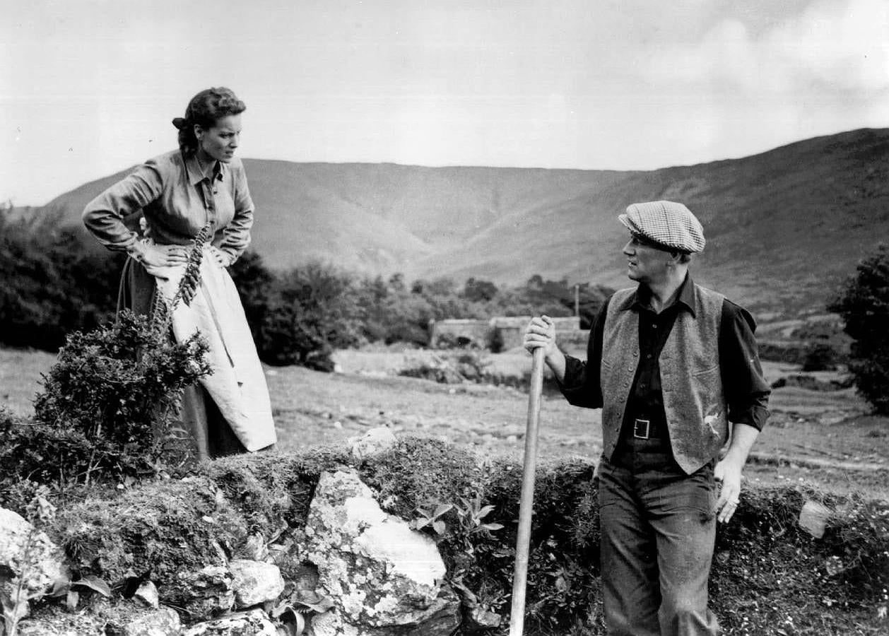 Maureen O'Hara, junto a John Wayne en 'El hombre tranquilo.