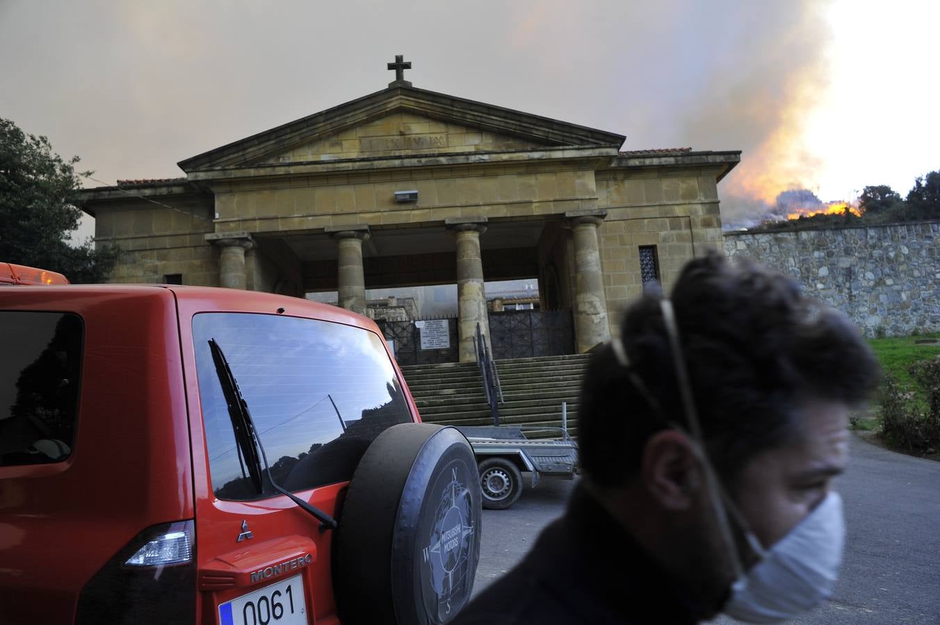 La lucha contra el fuego en Berango