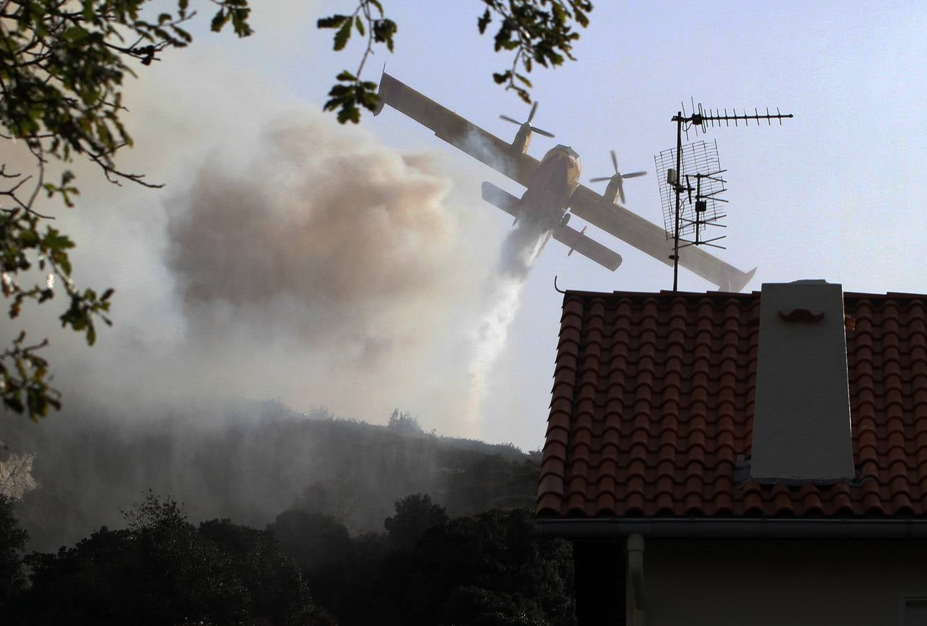 La lucha contra el fuego en Berango