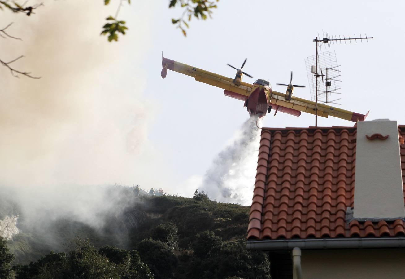 La lucha contra el fuego en Berango