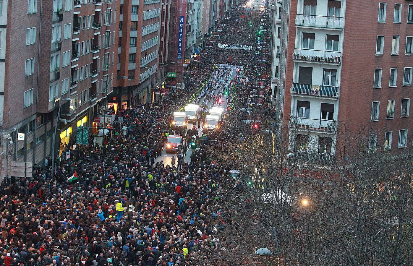 Manifestación a favor de los presos de ETA en Bilbao