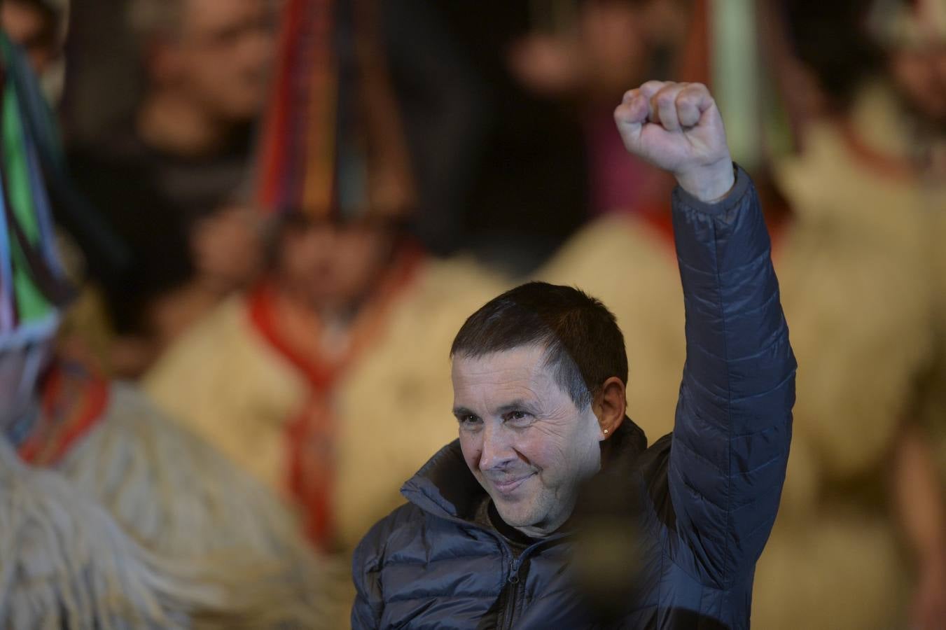 Recibimiento a Otegi en el velódromo de Anoeta