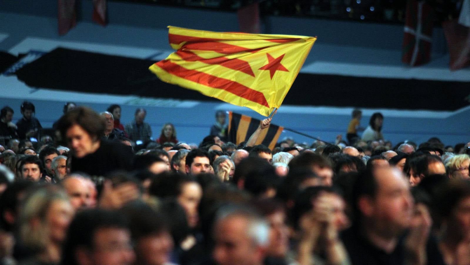 Recibimiento a Otegi en el velódromo de Anoeta