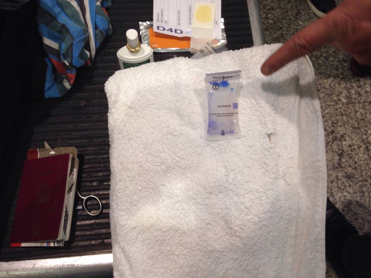 Ketamina en toallas procedente de Nairobi.