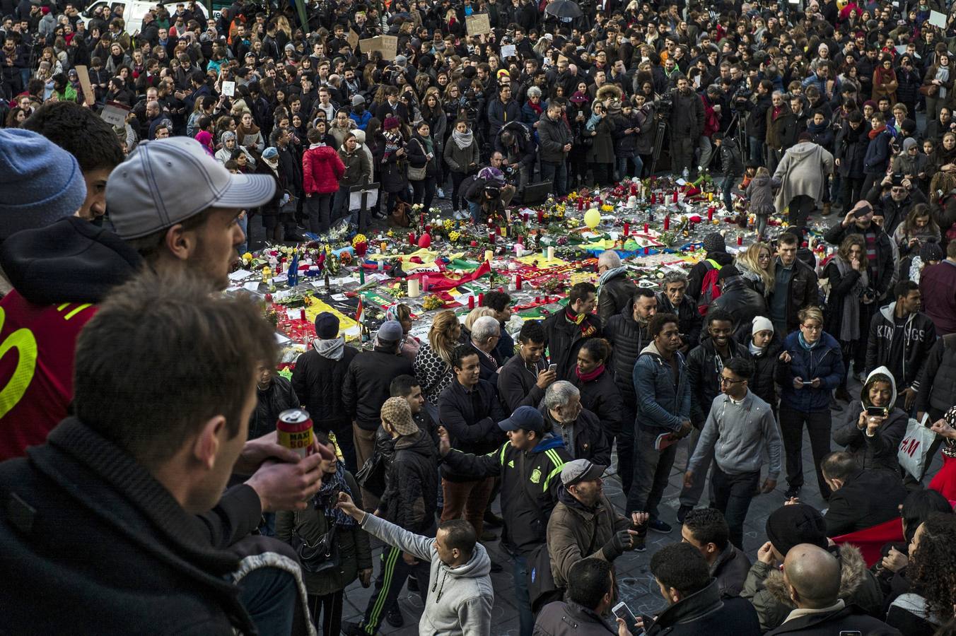 Marcha silenciosa celebrada en memoria de las víctimas de los atentados de Bruselas