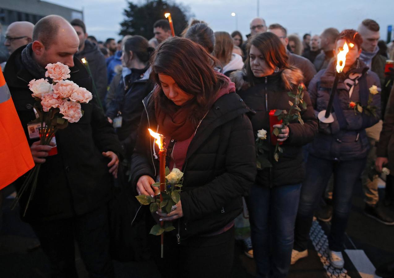 Marcha silenciosa celebrada en memoria de las víctimas de los atentados de Bruselas