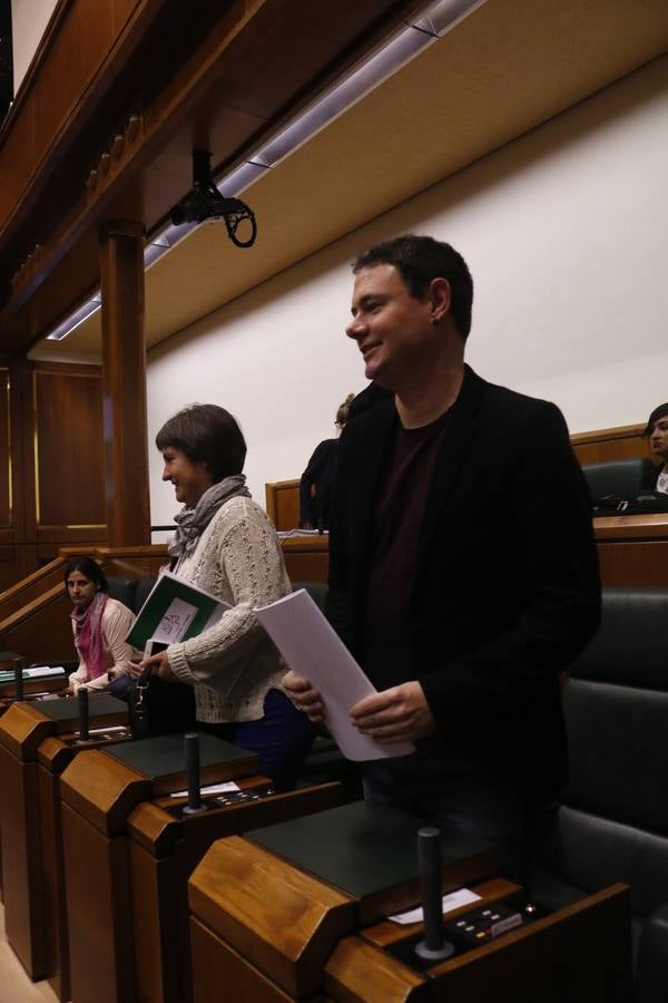 Arraiz, arropado a la entrada del Parlamento vasco