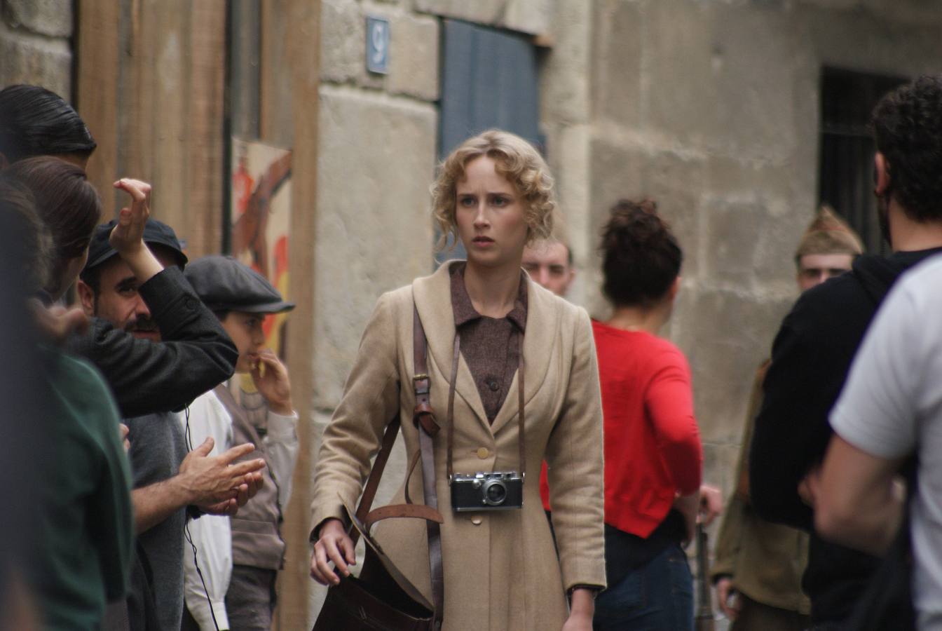 Ingrid Garcia Jonsson durante el rodaje de 'Gernika' en Artzinieaga. 