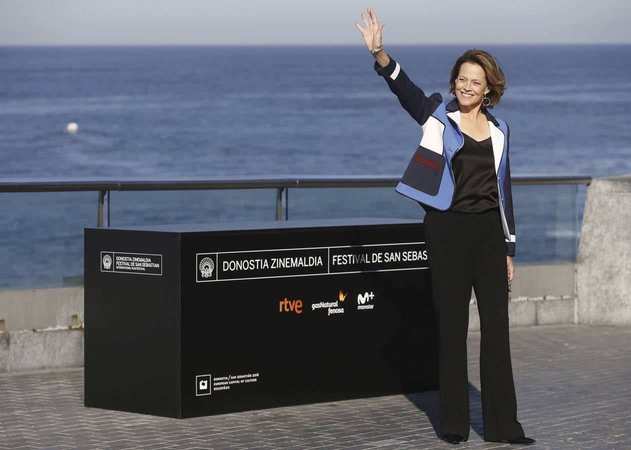 Así ha posado Sigourney Weaver en San Sebastián