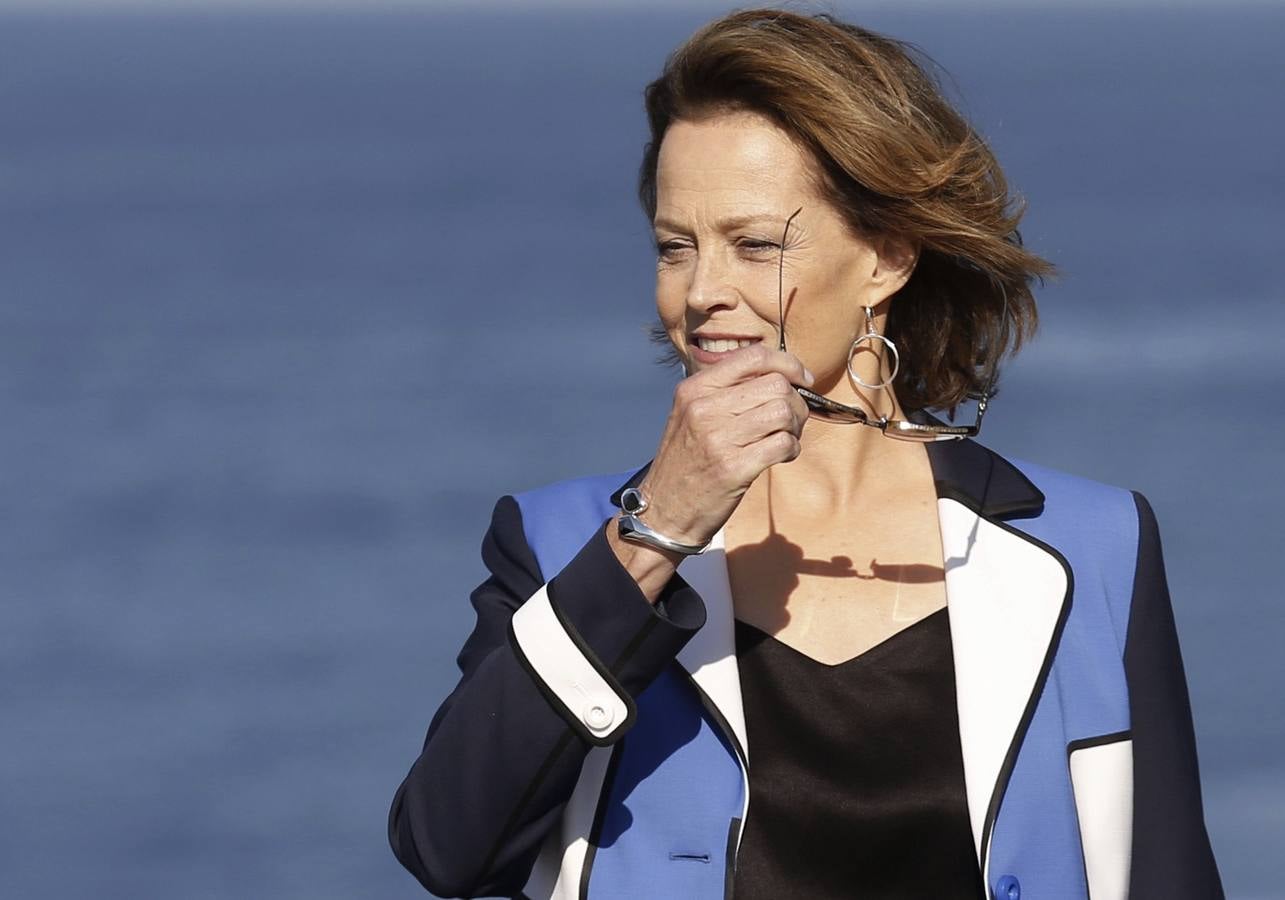 Así ha posado Sigourney Weaver en San Sebastián