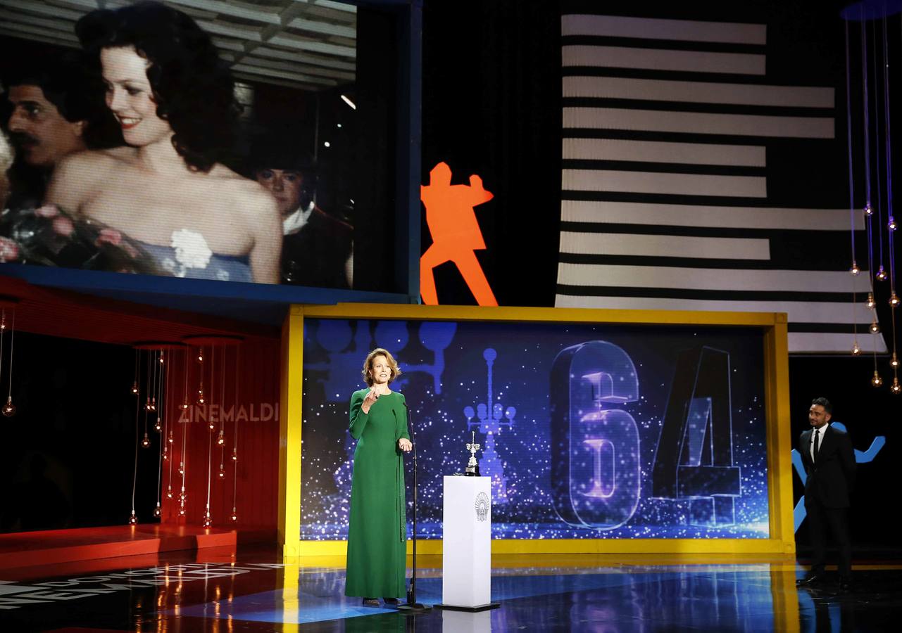 Así ha posado Sigourney Weaver en San Sebastián