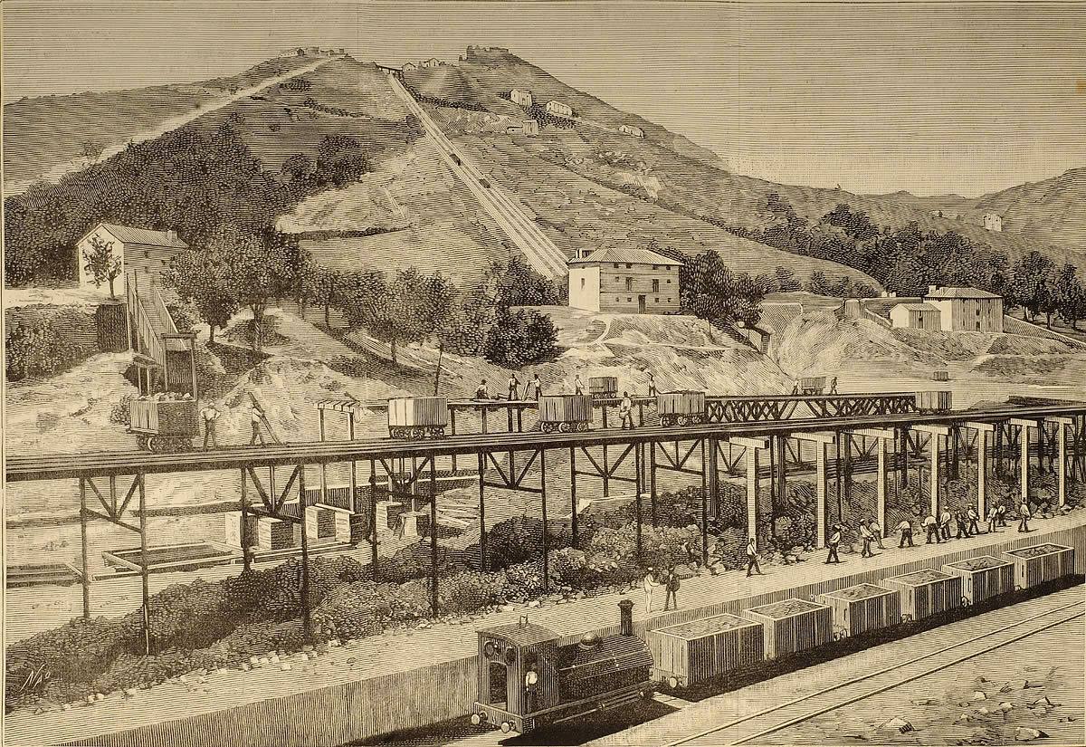 Plano inclinado en el Cadegal. Ilustración española y americana