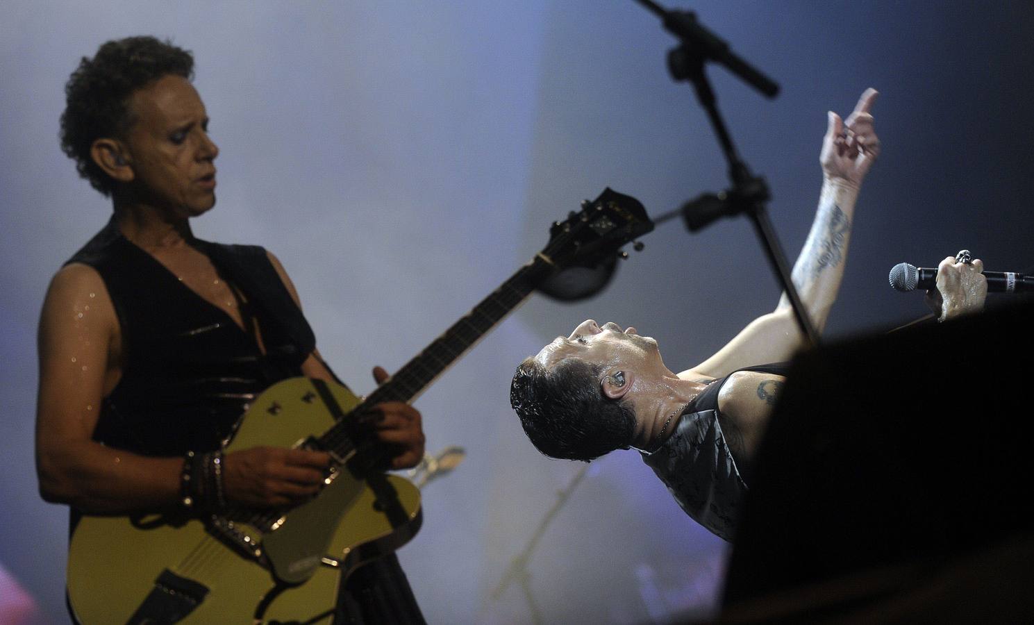 Dave Gahan, durante el concierto de Depeche Mode en Bilbao BBK Live 2013. 