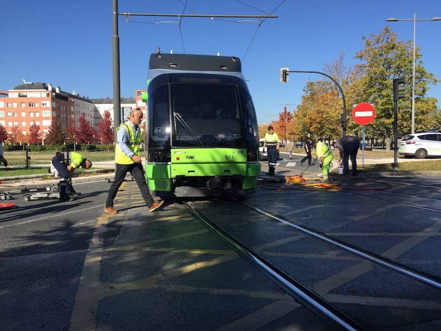 Nuevo accidente del tranvía en el barrio vitoriano de Lakua