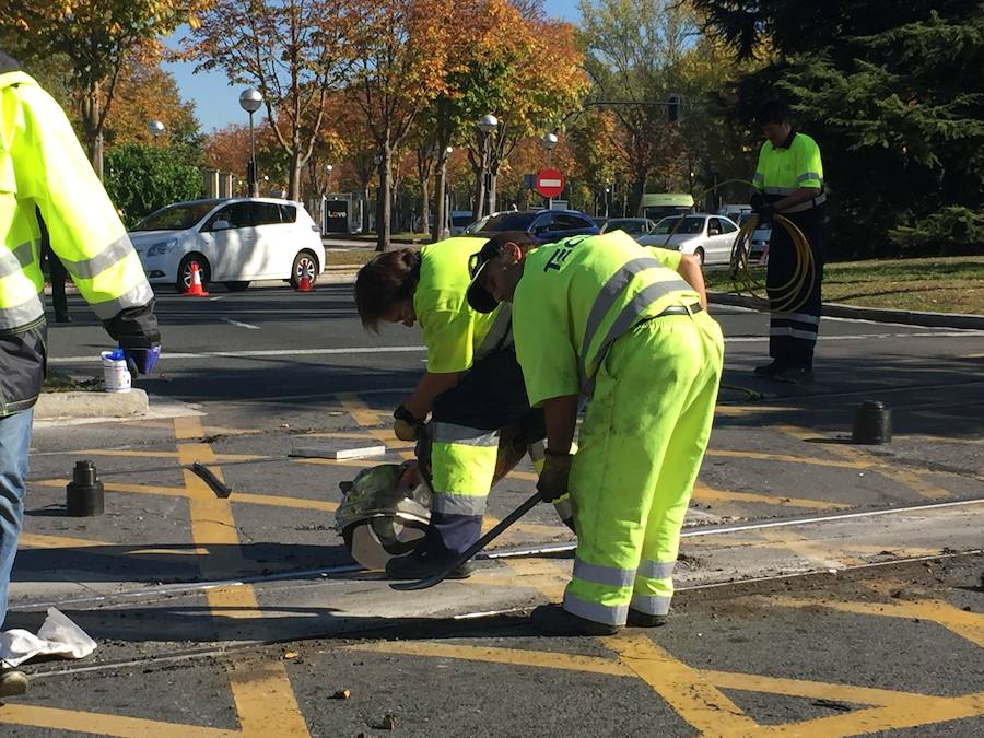 Nuevo accidente del tranvía en el barrio vitoriano de Lakua