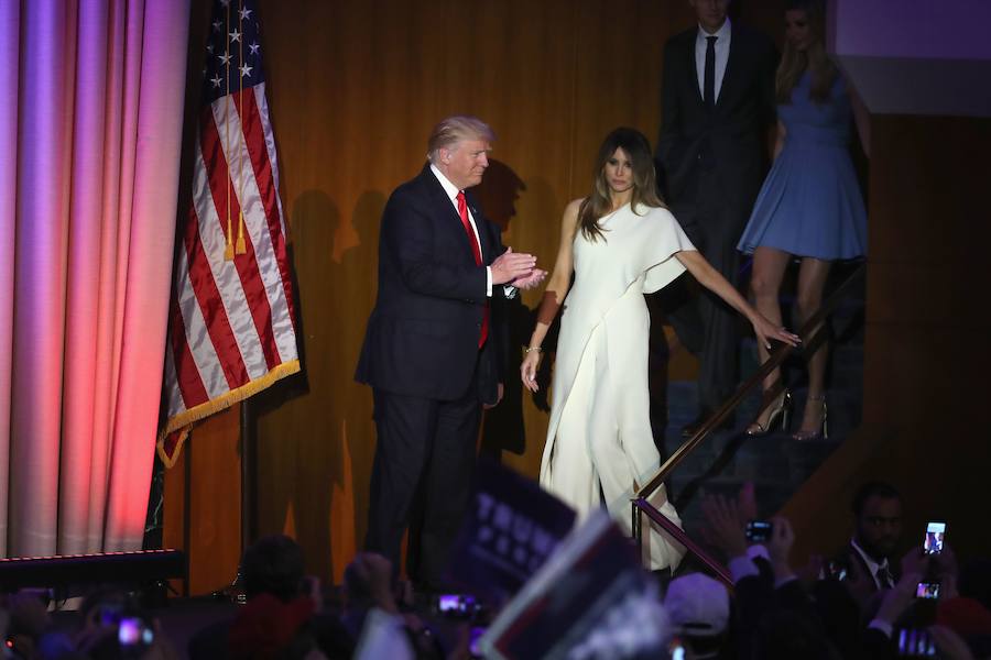 La familia Trump celebra la victoria