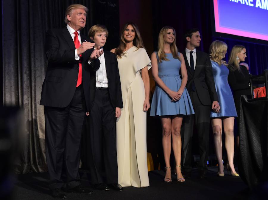 La familia Trump celebra la victoria