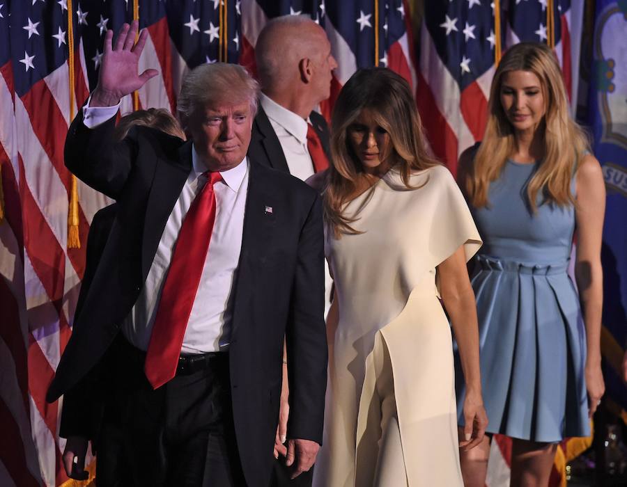 La familia Trump celebra la victoria