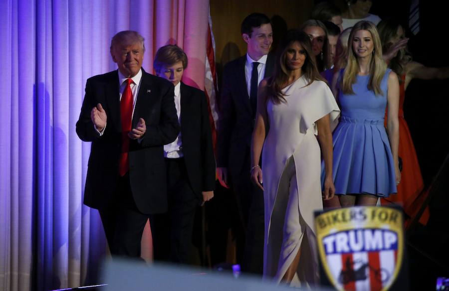 La familia Trump celebra la victoria