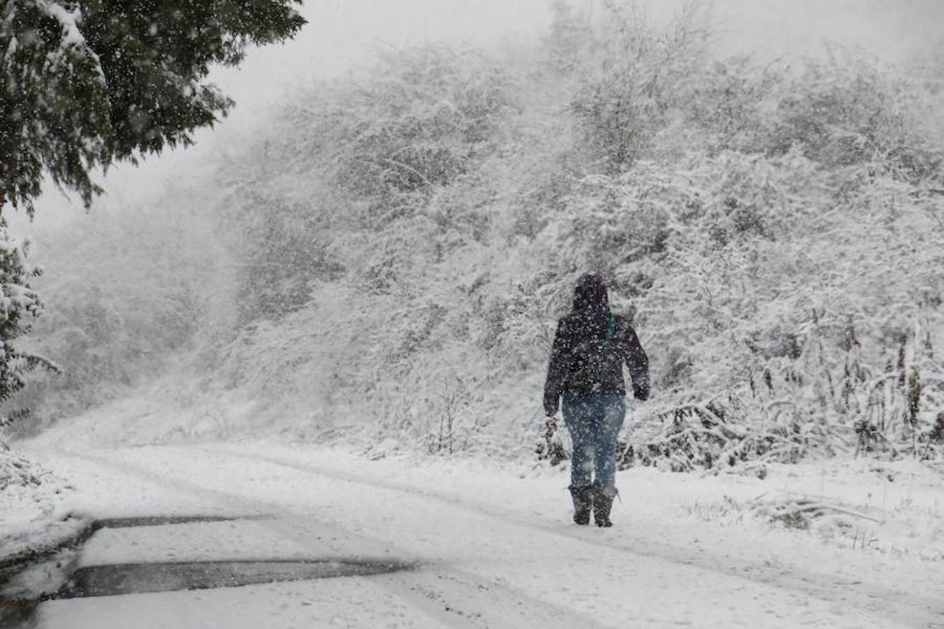 La primera nevada del otoño en Álava