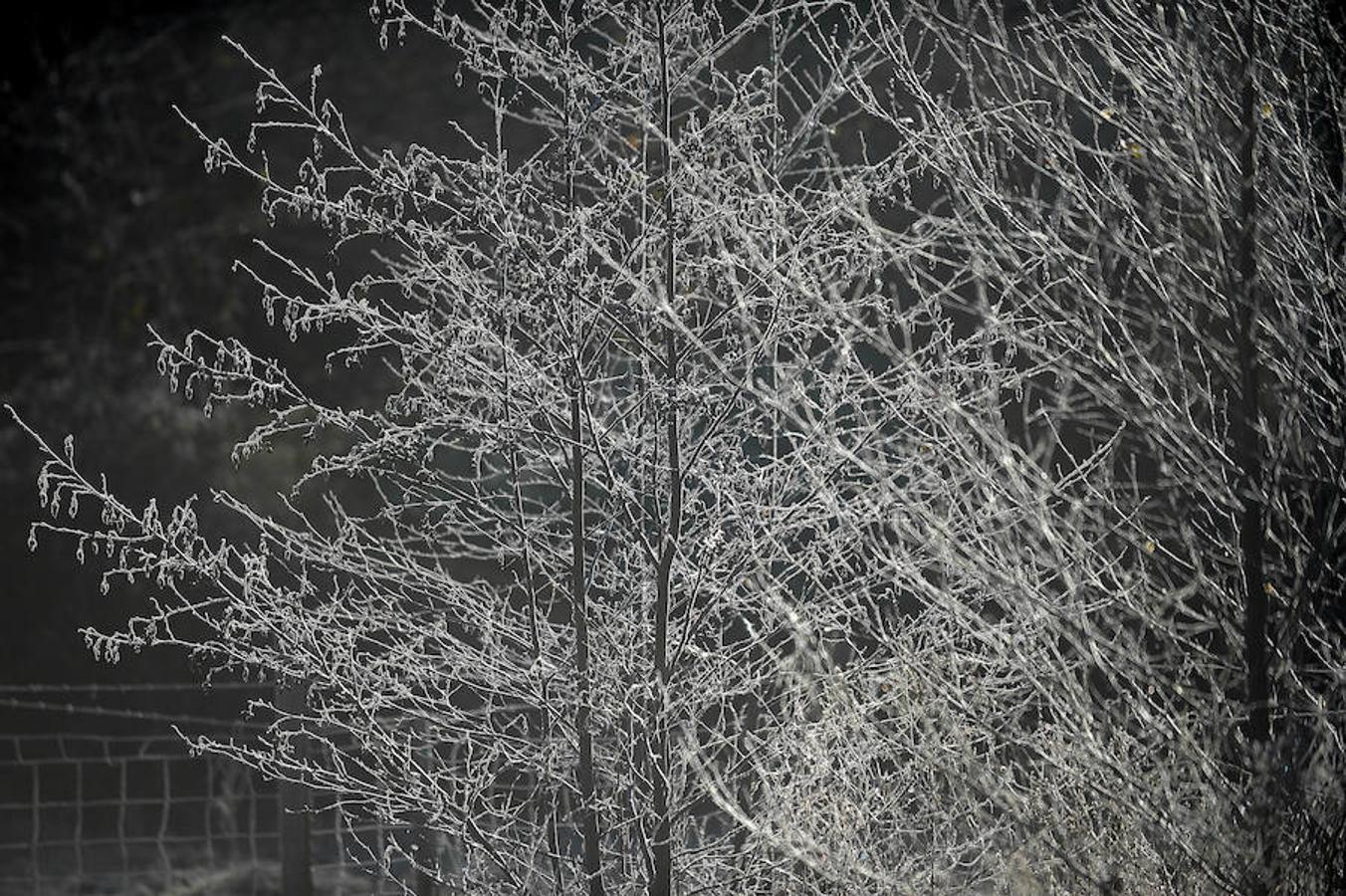 Así de fría estaba la mañana en El Regato y en Otxandio