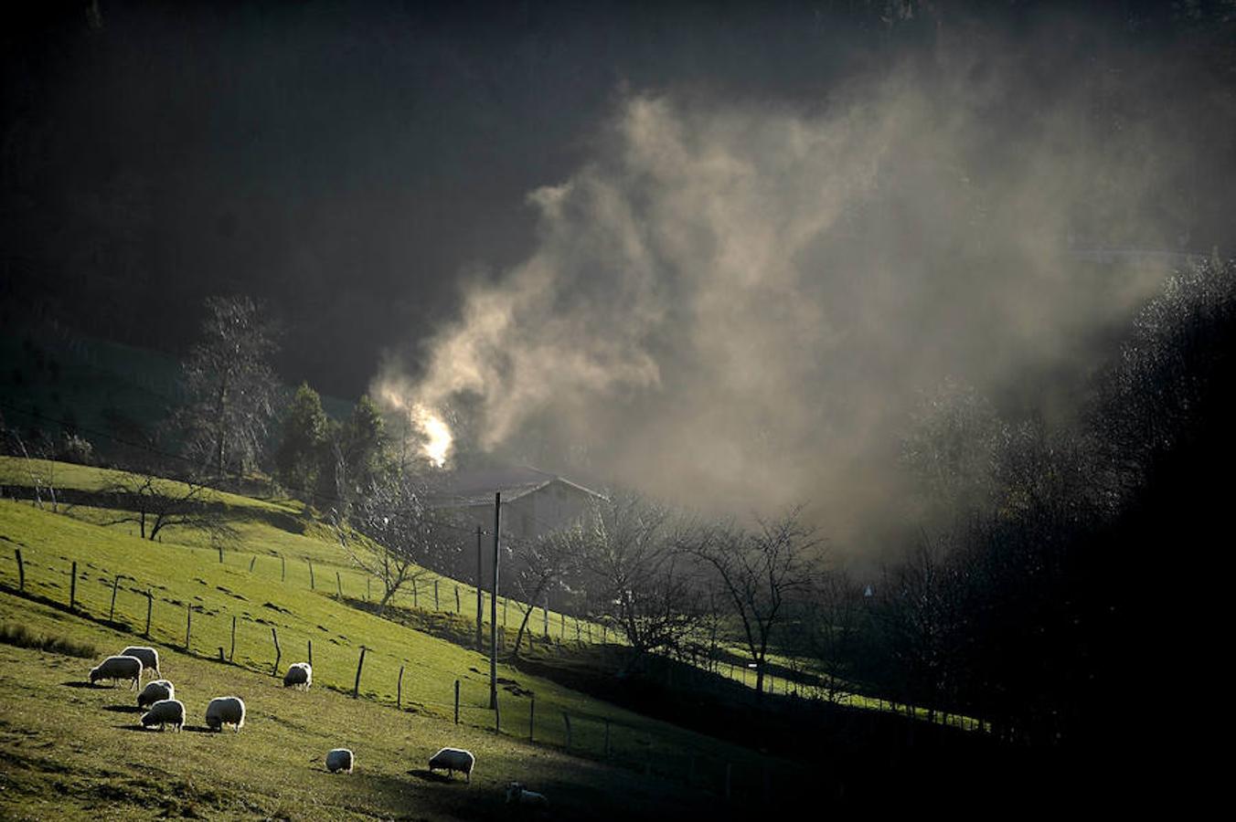 Así de fría estaba la mañana en El Regato y en Otxandio