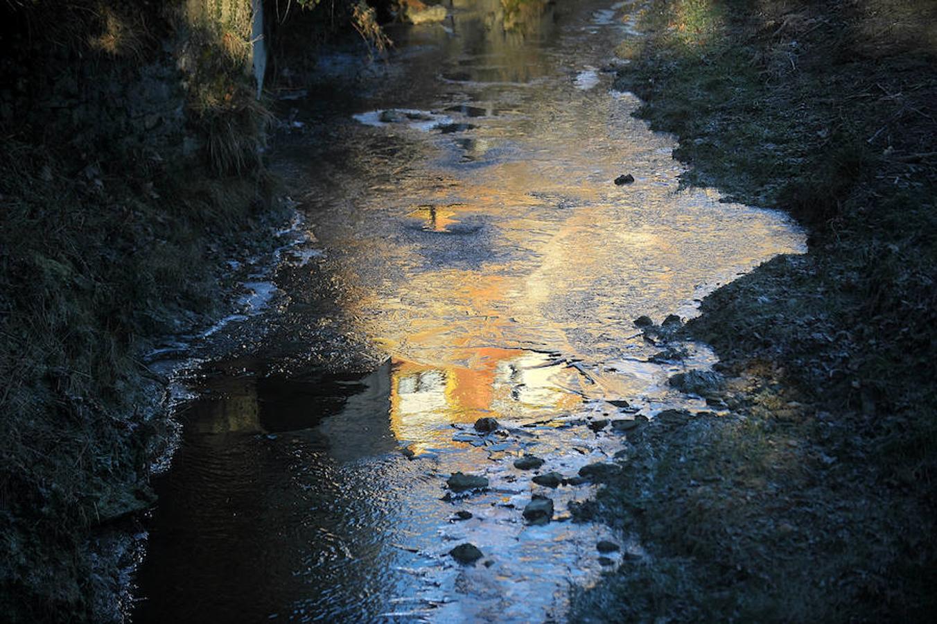 Así de fría estaba la mañana en El Regato y en Otxandio