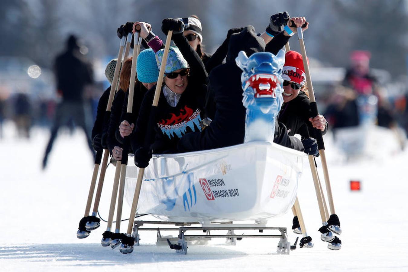 Carrera de dragones en el hielo