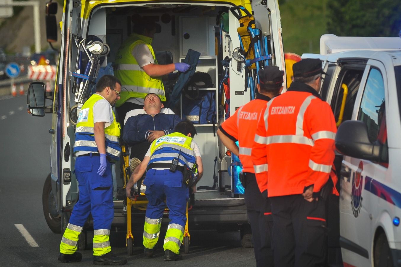 Las imágenes del accidente en la A-15, en Hernani