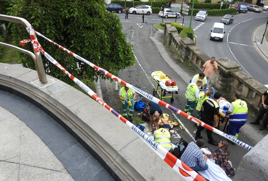 Heridas tres escolares en Getxo tras ceder una bandilla