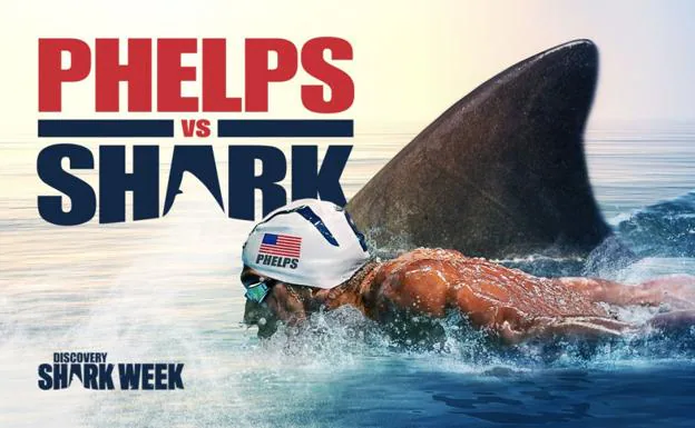 Imagen promocional de 'Phelps contra el tiburón'.