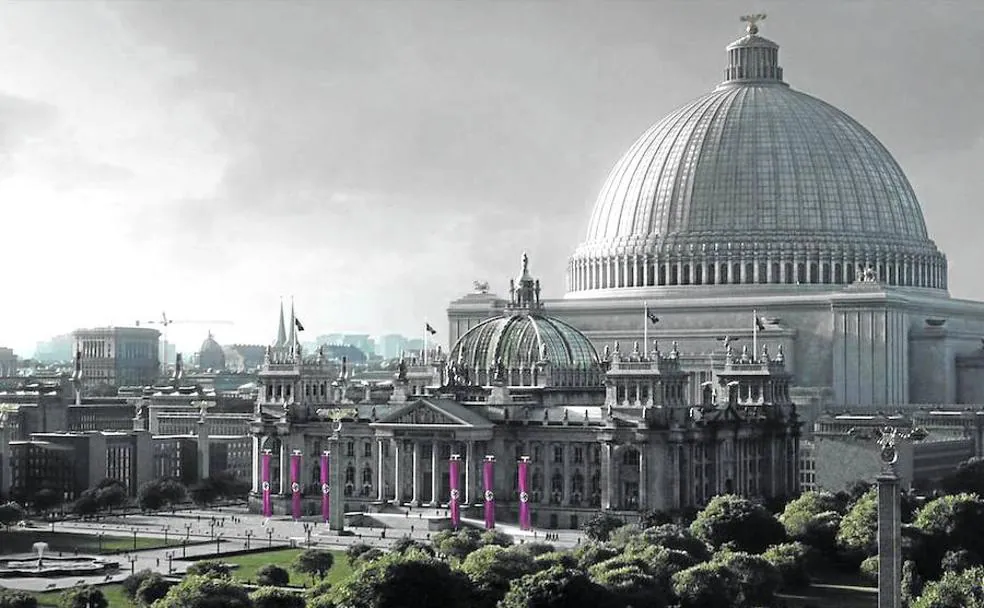 Recreación. El palacio de Congresos con su gigantesca cúpula.