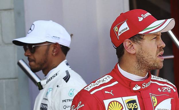 Lewis Hamilton y Sebastian Vettel.